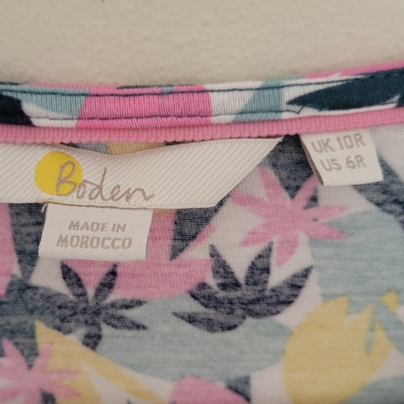 Boden US 6 Layla Abstract Palm Print Surplice Jersey Dress J0740 - Picture 3 of 6